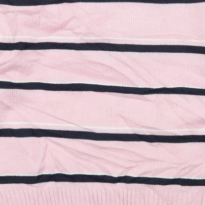 Preowrn Boys Pink Striped Knit Pullover Jumper Size L