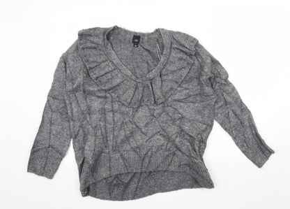 Womens UK Size M River Island Grey Pullover Jumper
