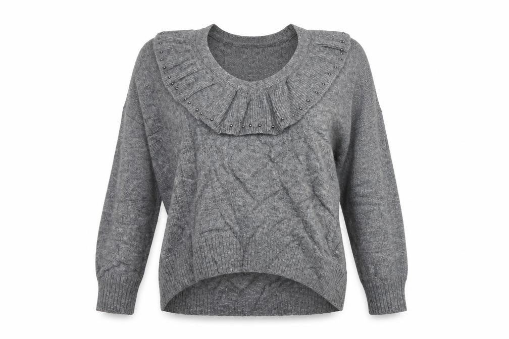 Womens UK Size M River Island Grey Pullover Jumper