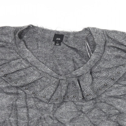 Womens UK Size M River Island Grey Pullover Jumper