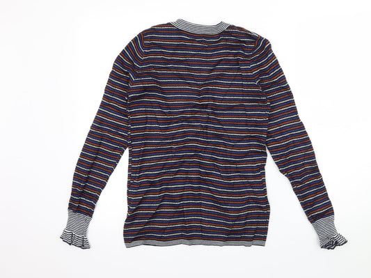Womens UK Size 8 Papaya Blue Pullover Jumper