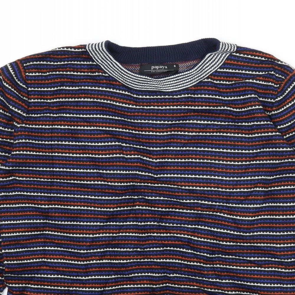 Womens UK Size 8 Papaya Blue Pullover Jumper