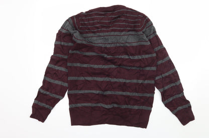 NEXT Mens Purple Striped Knit Pullover Jumper Size S
