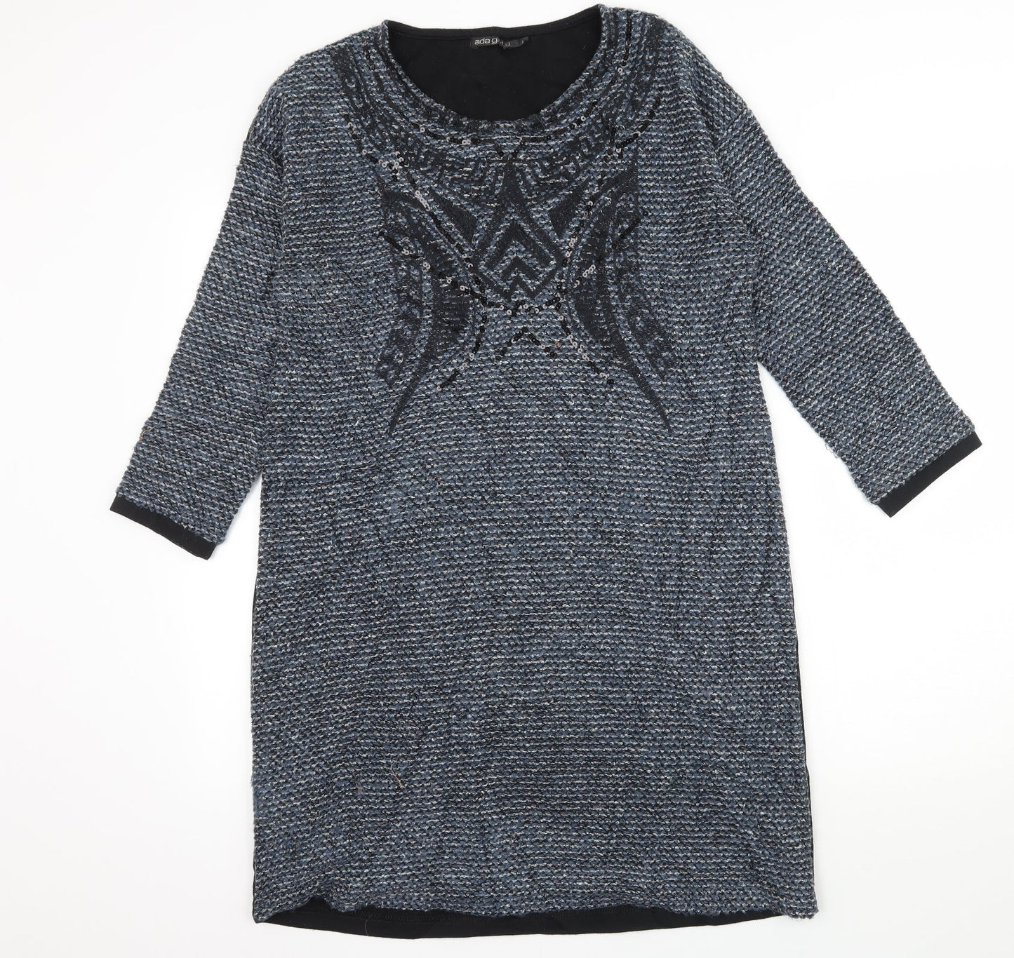 Ada Gatti Womens Blue  Knit Jumper Dress  Size L