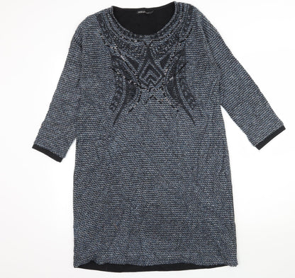 Ada Gatti Womens Blue  Knit Jumper Dress  Size L