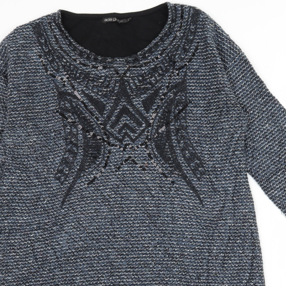 Ada Gatti Womens Blue  Knit Jumper Dress  Size L