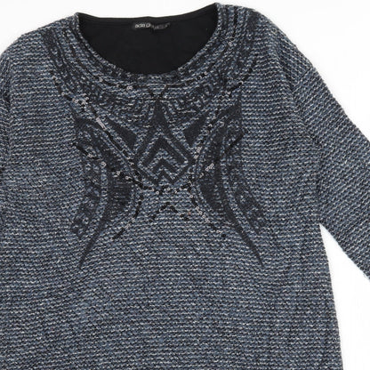 Ada Gatti Womens Blue  Knit Jumper Dress  Size L