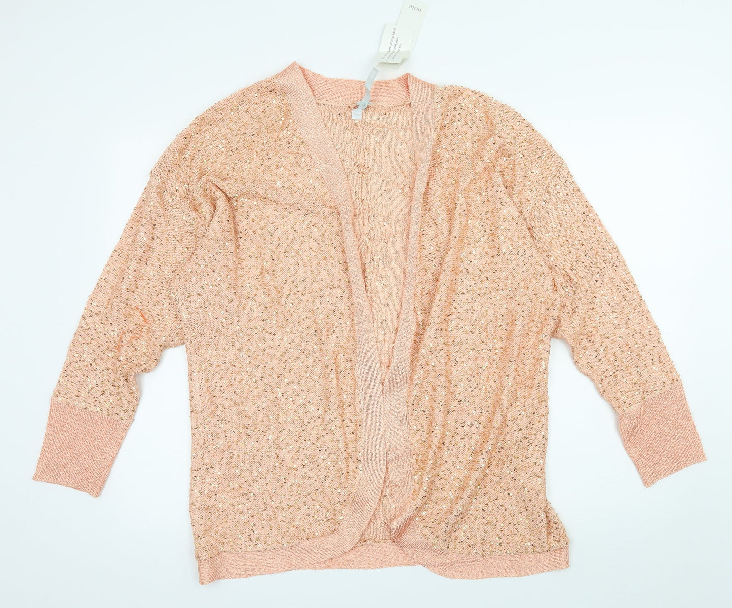 Womens UK Size 16 Note Orange Cardigan Jumper