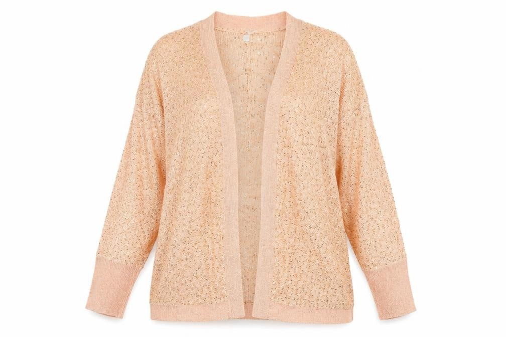 Womens UK Size 16 Note Orange Cardigan Jumper