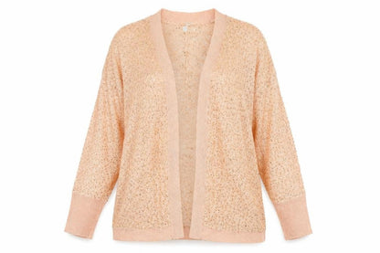 Womens UK Size 16 Note Orange Cardigan Jumper