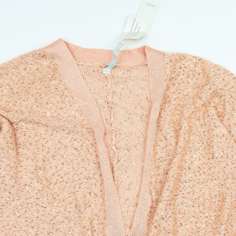 Womens UK Size 16 Note Orange Cardigan Jumper