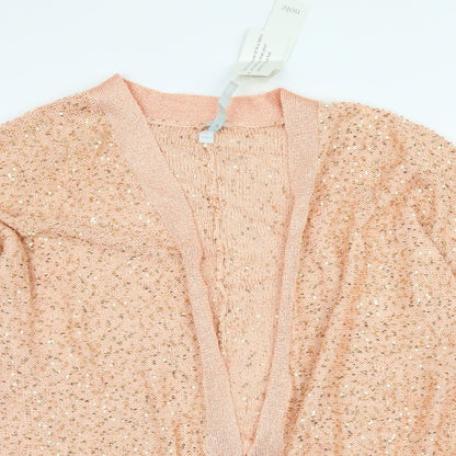Womens UK Size 16 Note Orange Cardigan Jumper