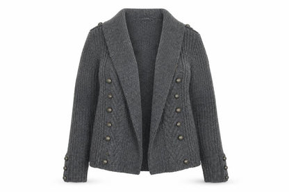 Marks & Spencer Womens Grey  Knit Cardigan Jumper Size 8