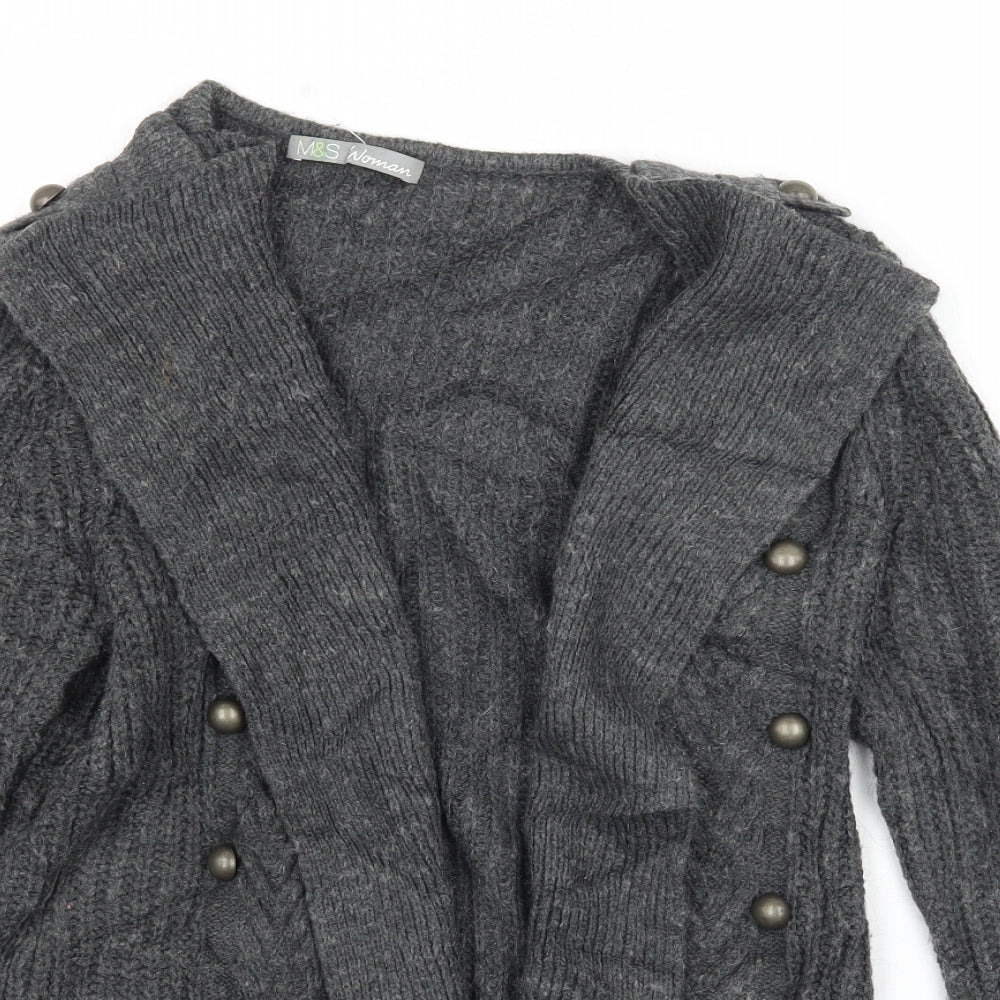 Womens UK Size 8 Marks and Spencer Grey Cardigan Jumper