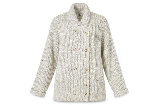 Womens UK Size S HONEY Ivory Cardigan Jumper