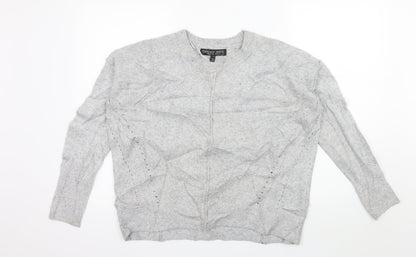 Womens UK Size 6 Topshop Grey Pullover Jumper