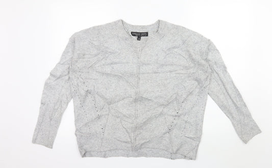 Womens UK Size 6 Topshop Grey Pullover Jumper