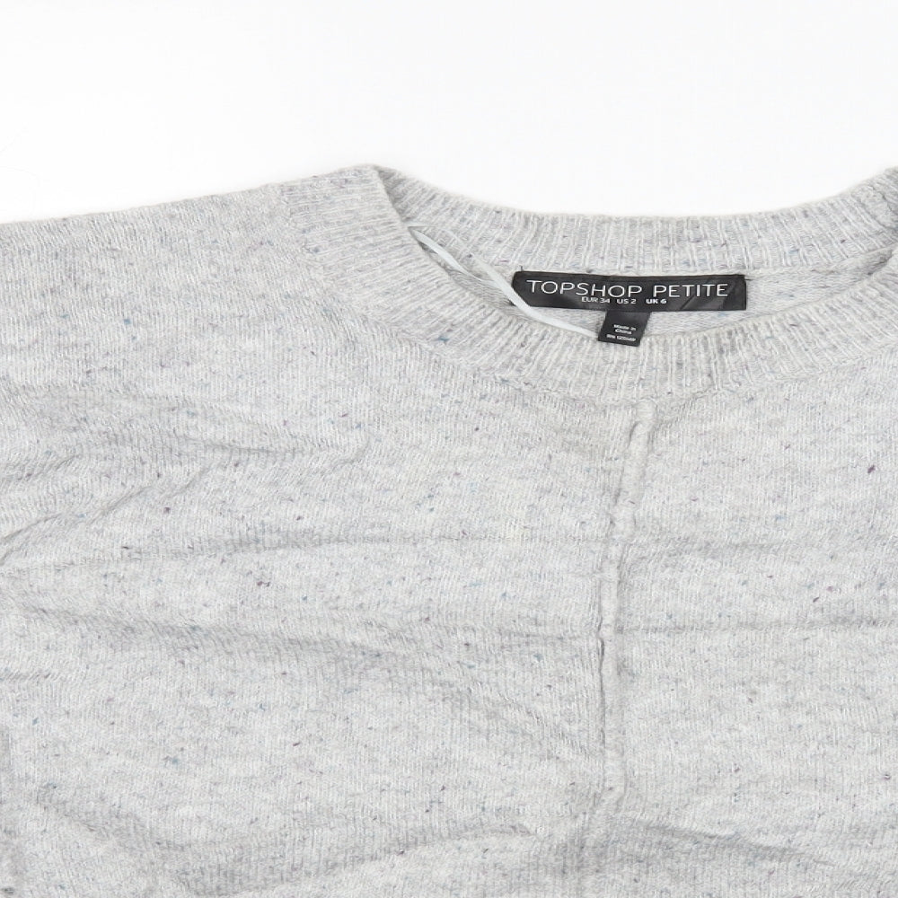 Womens UK Size 6 Topshop Grey Pullover Jumper