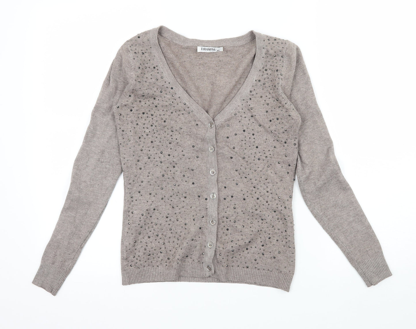 Tiramisu Womens Brown  Knit Cardigan Jumper Size M