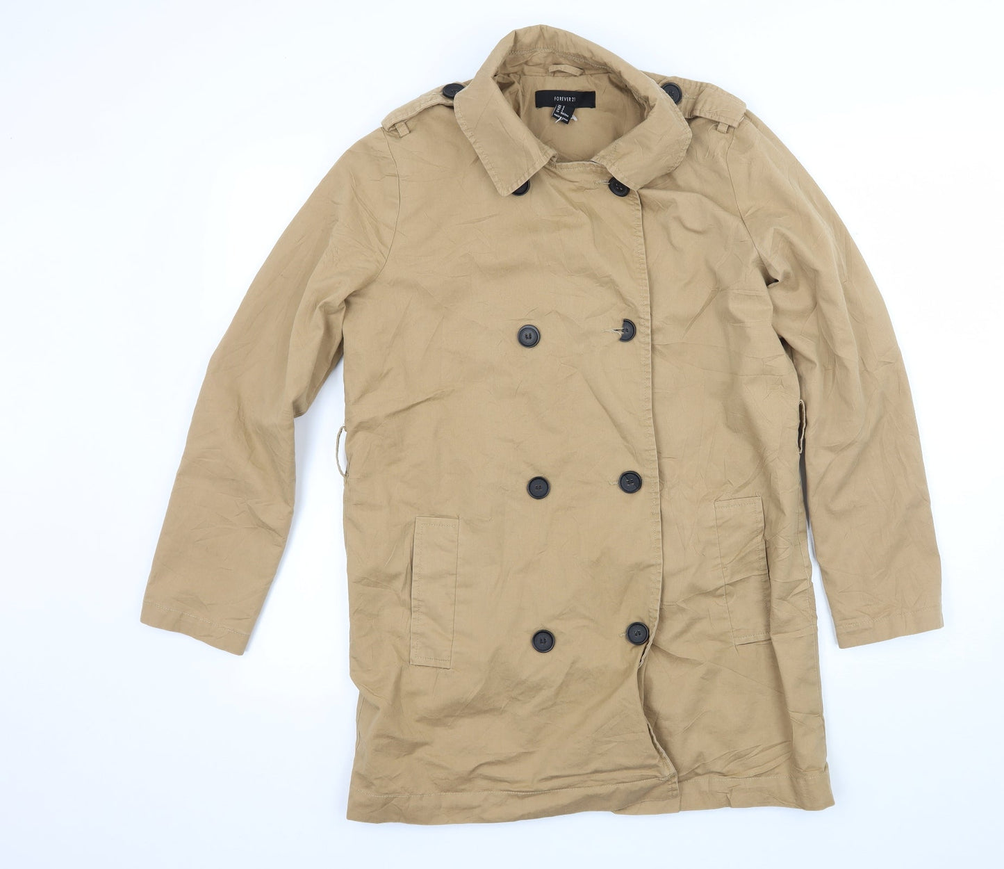 FOREVER 21 Womens Brown   Overcoat Coat Size S