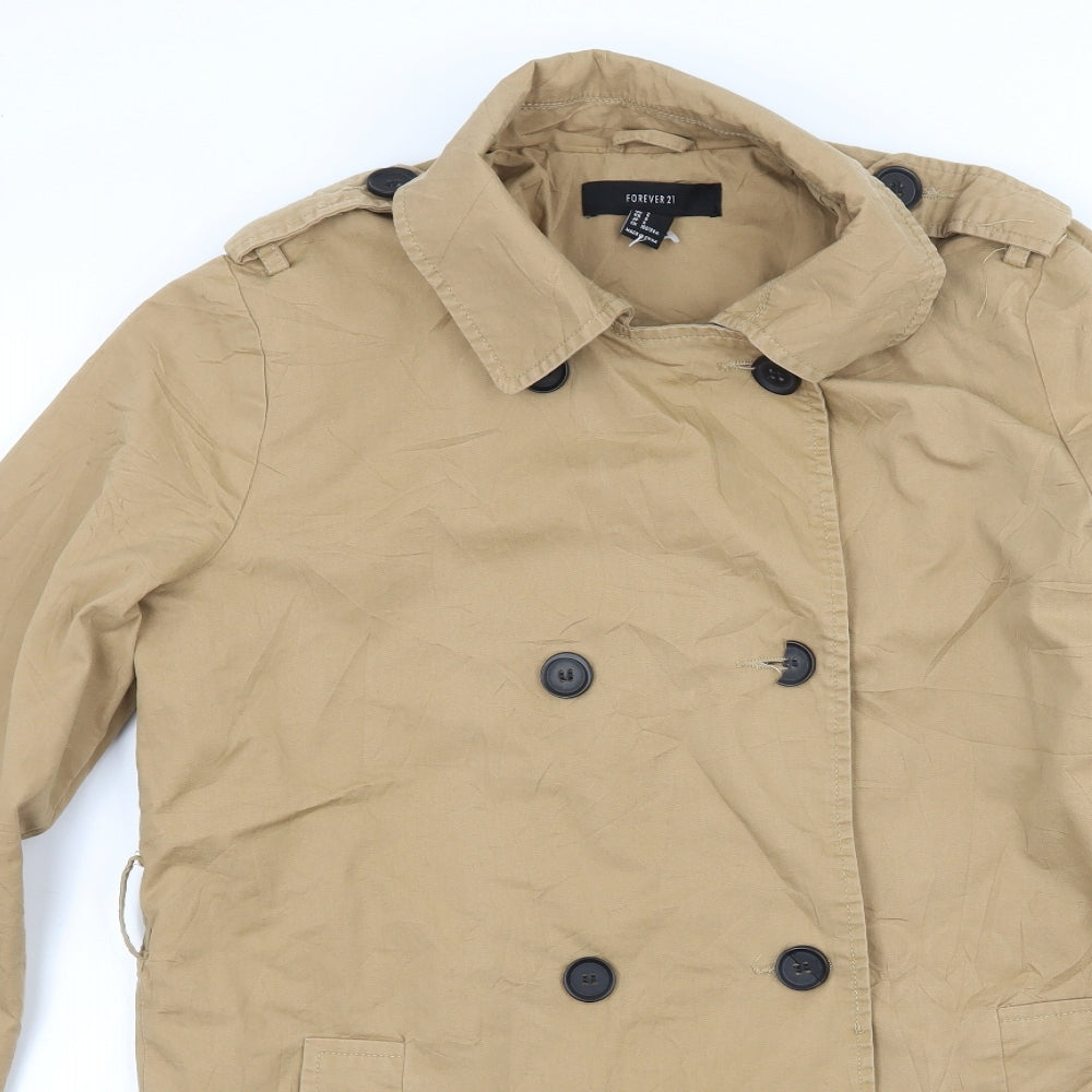 FOREVER 21 Womens Brown   Overcoat Coat Size S