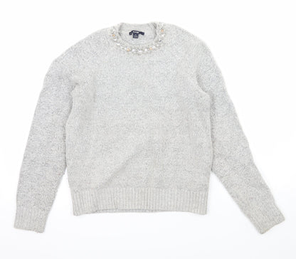 Kiabi Womens Grey  Knit Pullover Jumper Size 10