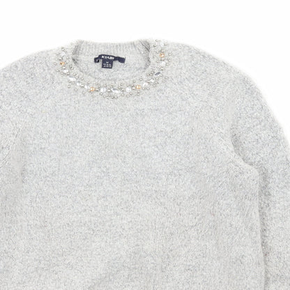 Kiabi Womens Grey  Knit Pullover Jumper Size 10