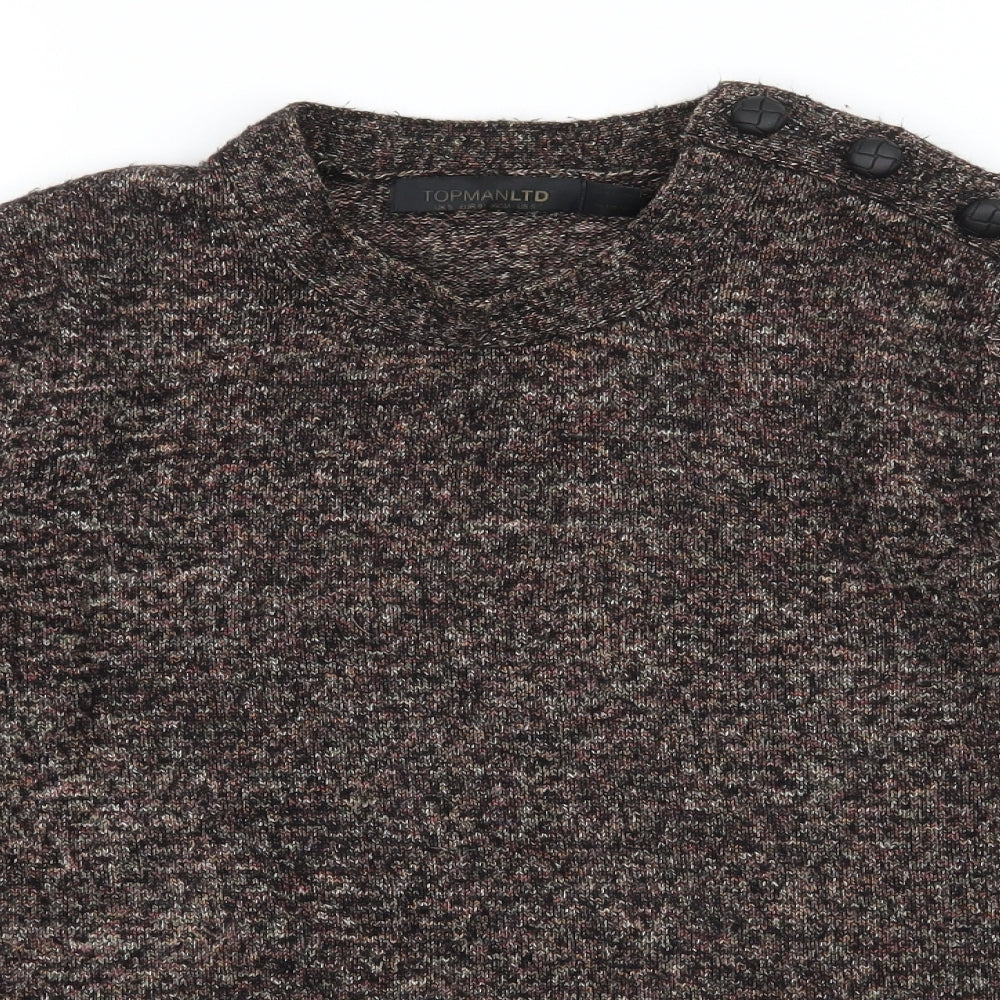 Topman Mens Brown  Knit Pullover Jumper Size S