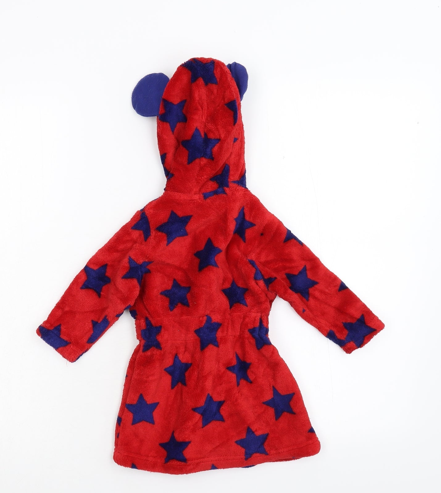Disney Boys Red Geometric Fleece Kimono Robe Size 3-6 Months  - Mickey Mouse