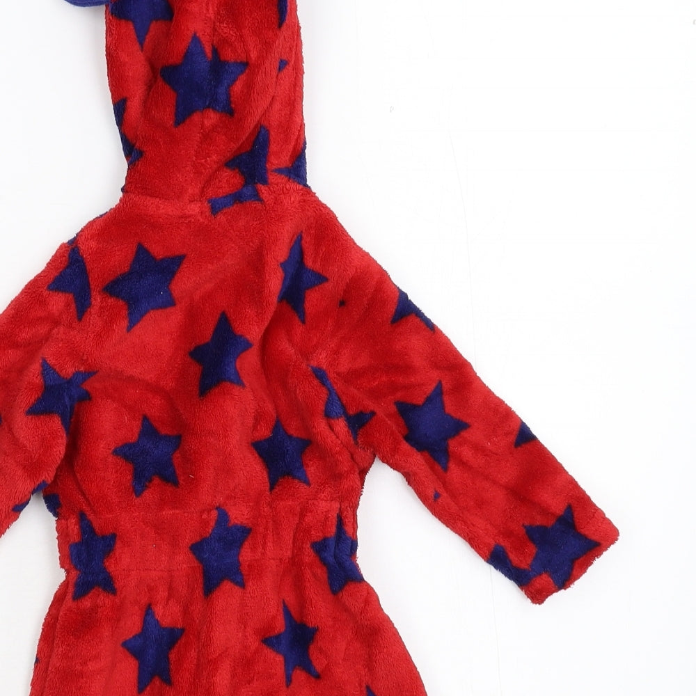 Disney Boys Red Geometric Fleece Kimono Robe Size 3-6 Months  - Mickey Mouse