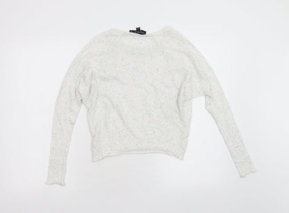 Womens UK Size 4 Topshop White Pullover Jumper