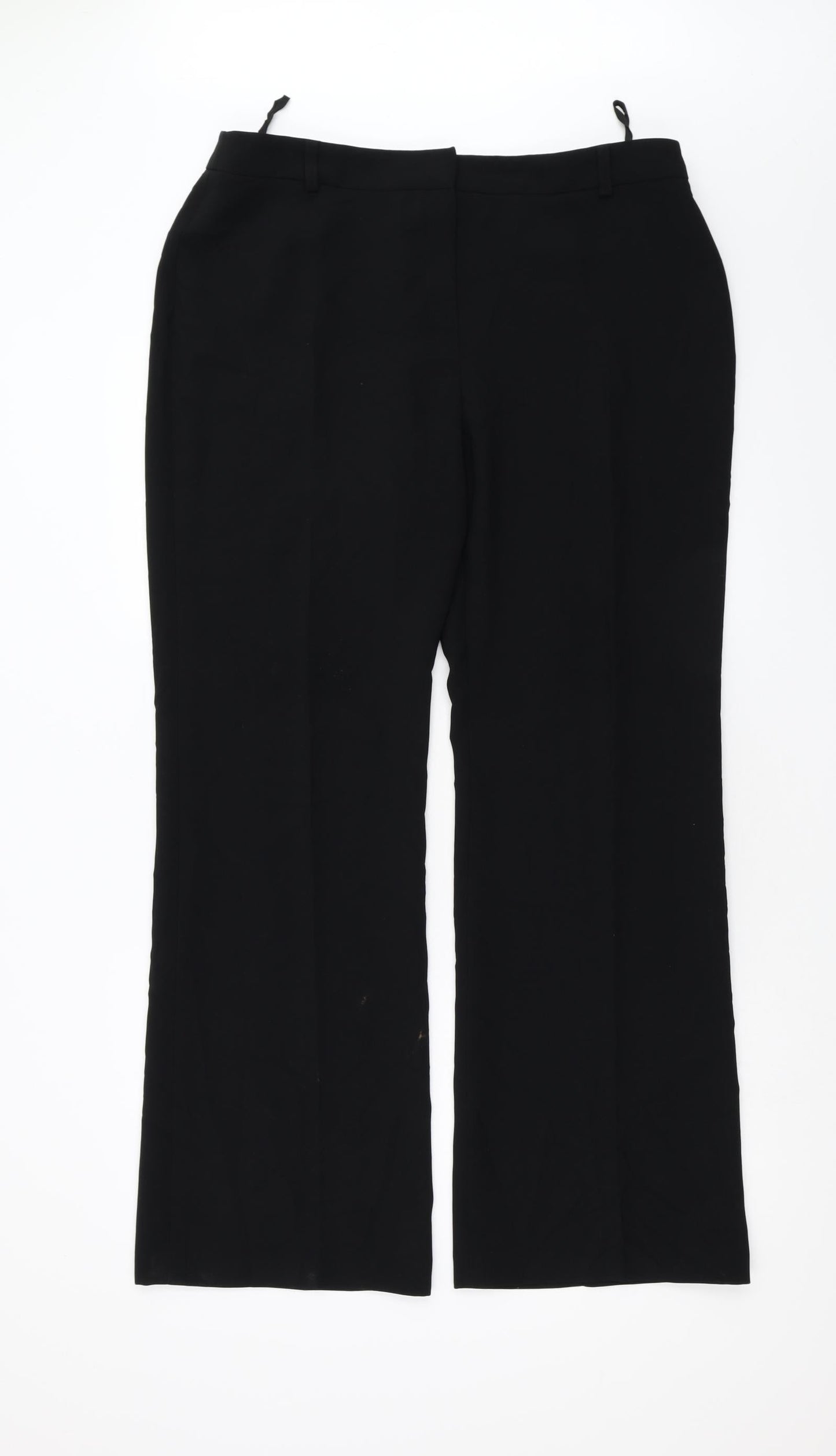Womens UK Size 16 Preworn Regular Fit  Black Trousers