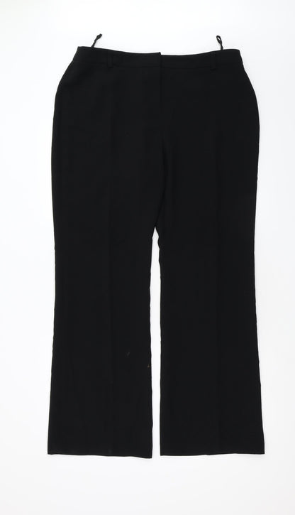 Womens UK Size 16 Preworn Regular Fit  Black Trousers