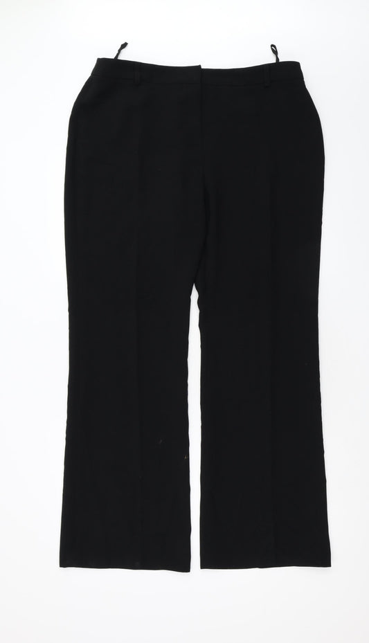 Womens UK Size 16 Preworn Regular Fit  Black Trousers