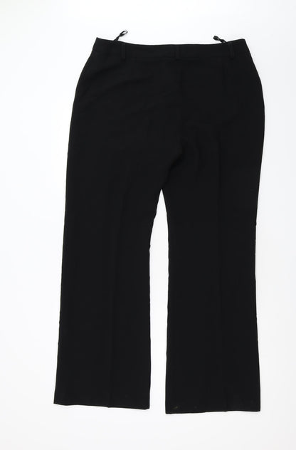 Womens UK Size 16 Preworn Regular Fit  Black Trousers