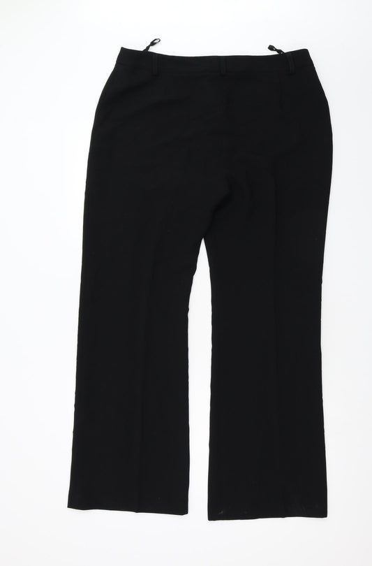 Womens UK Size 16 Preworn Regular Fit  Black Trousers