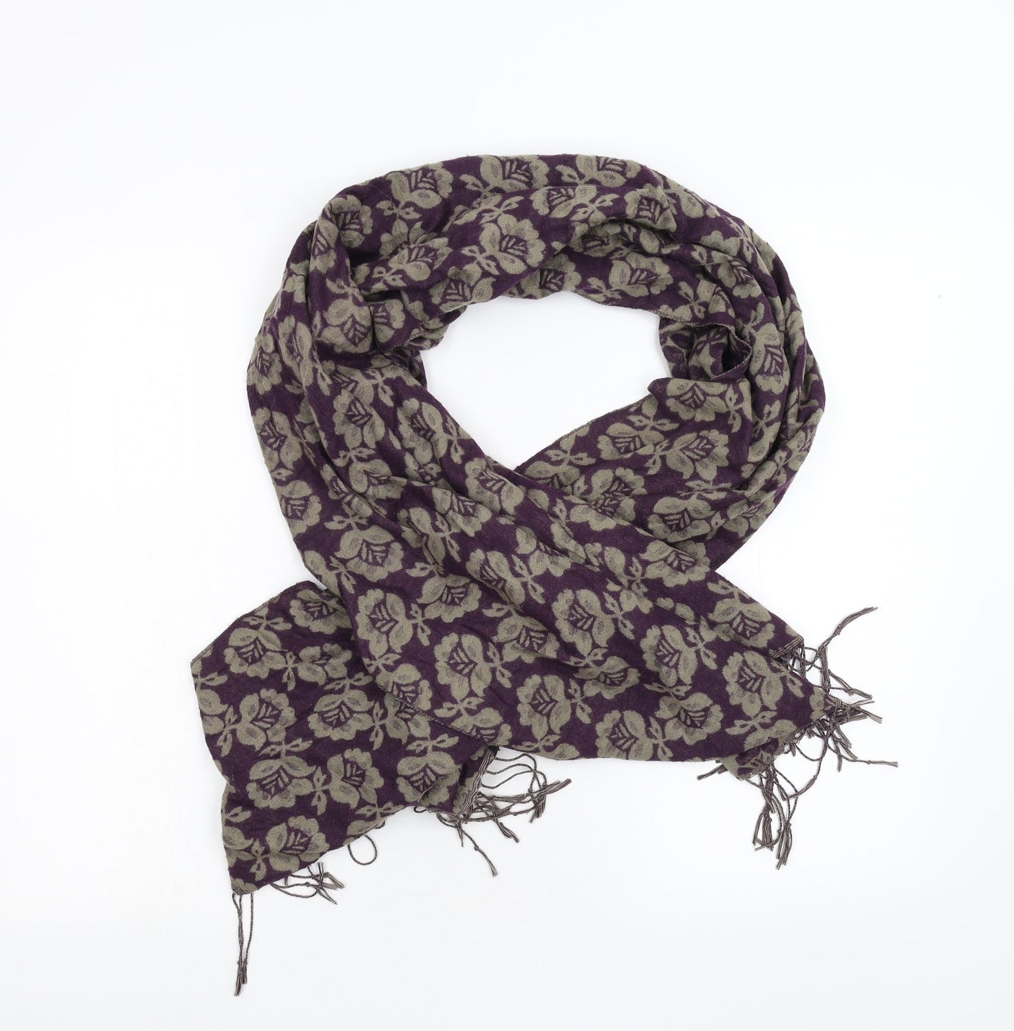 Preworn Womens Red Floral   Scarf