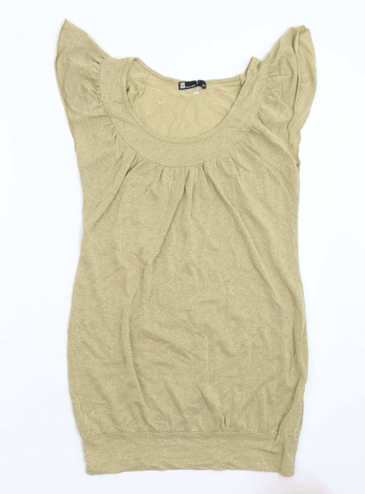 Womens UK Size 10 Miso Gold Basic T-Shirt