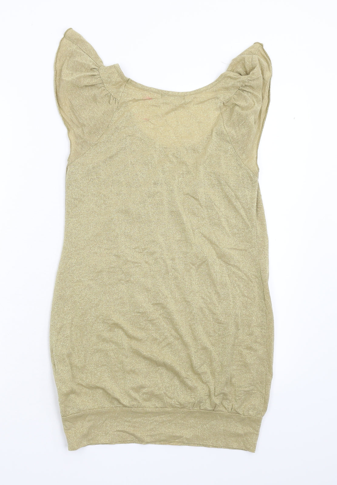 Womens UK Size 10 Miso Gold Basic T-Shirt