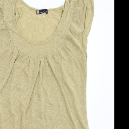 Womens UK Size 10 Miso Gold Basic T-Shirt