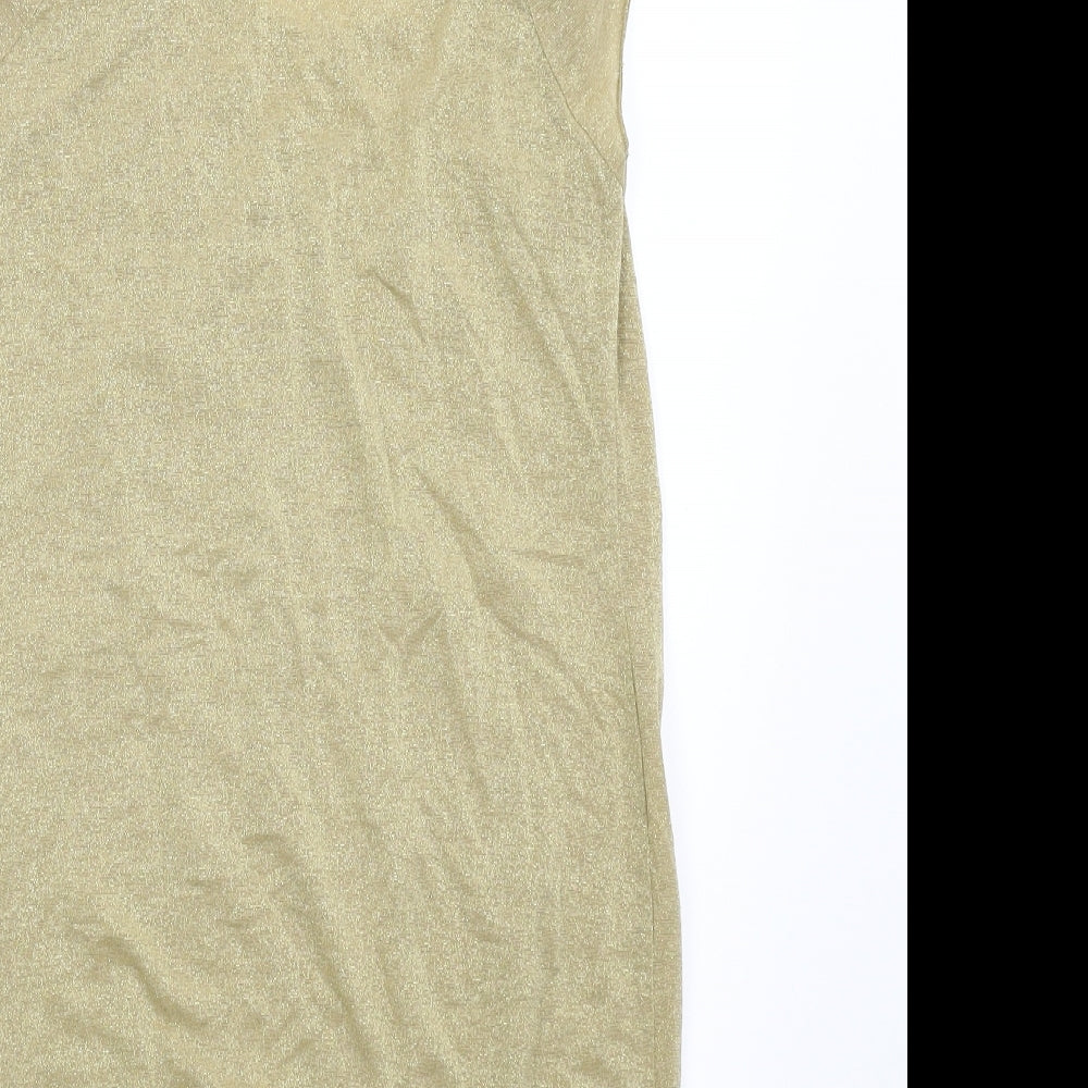 Womens UK Size 10 Miso Gold Basic T-Shirt