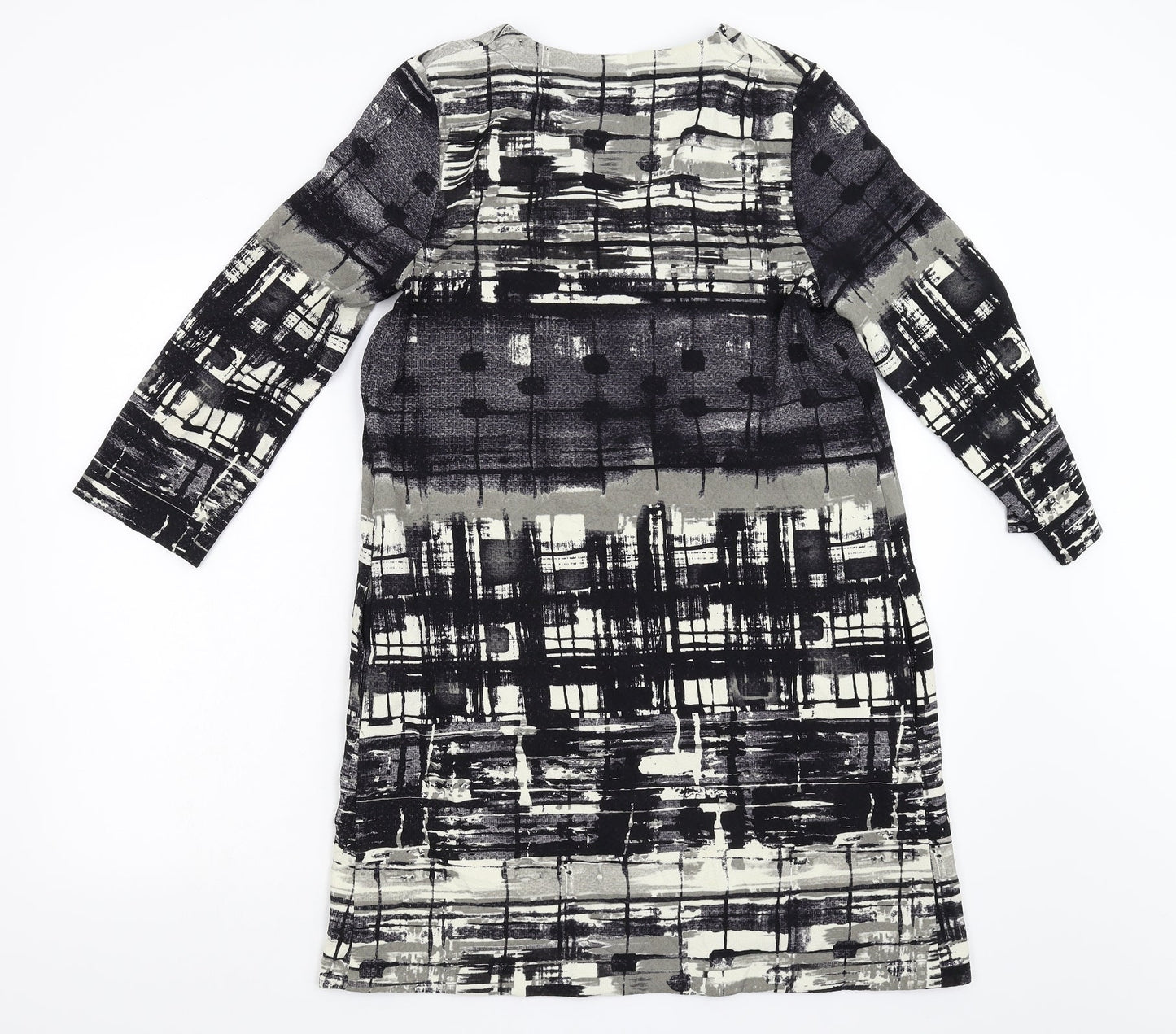 TOUPY Womens Black Geometric  A-Line  Size S
