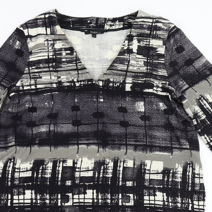 TOUPY Womens Black Geometric  A-Line  Size S