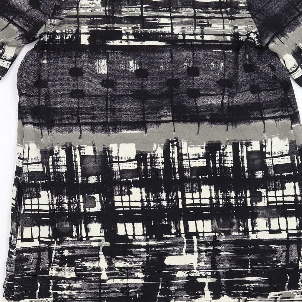 TOUPY Womens Black Geometric  A-Line  Size S