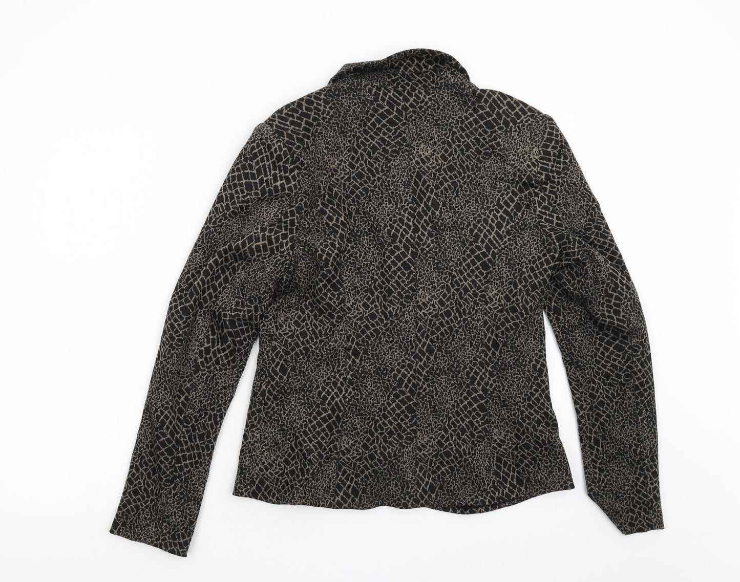 e@m Womens Black Animal Print  Jacket  Size 14