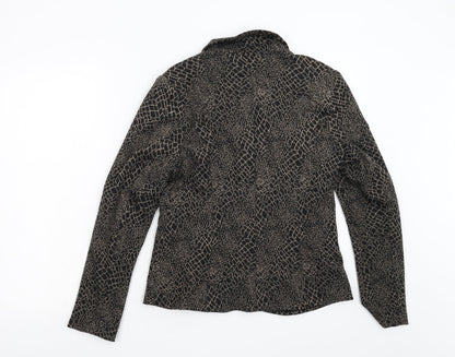 e@m Womens Black Animal Print  Jacket  Size 14