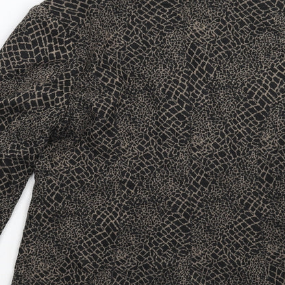 e@m Womens Black Animal Print  Jacket  Size 14