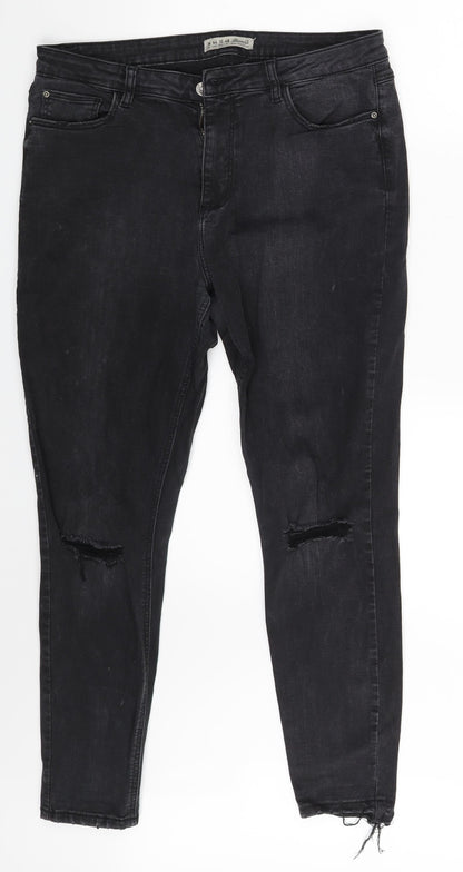 Denim Co. Womens Black  Denim Skinny Jeans Size 14 L25 in