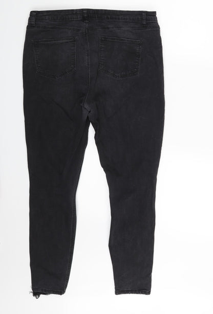 Denim Co. Womens Black  Denim Skinny Jeans Size 14 L25 in