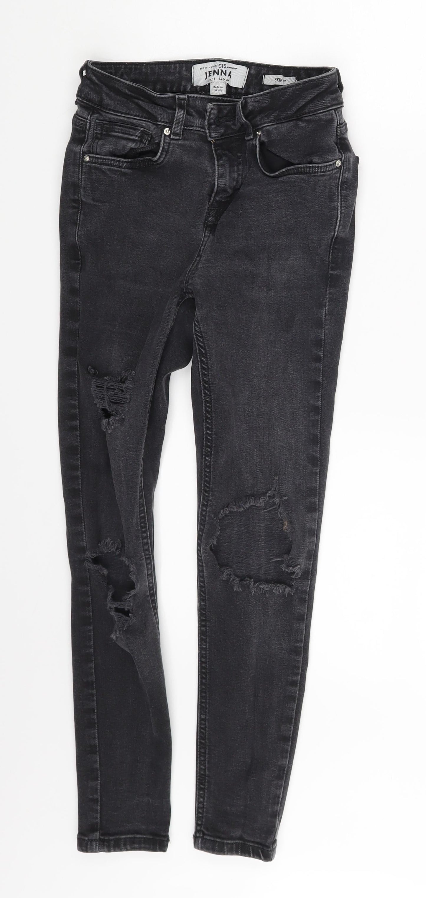 New Look Girls Grey  Denim Skinny Jeans Size 11 Years